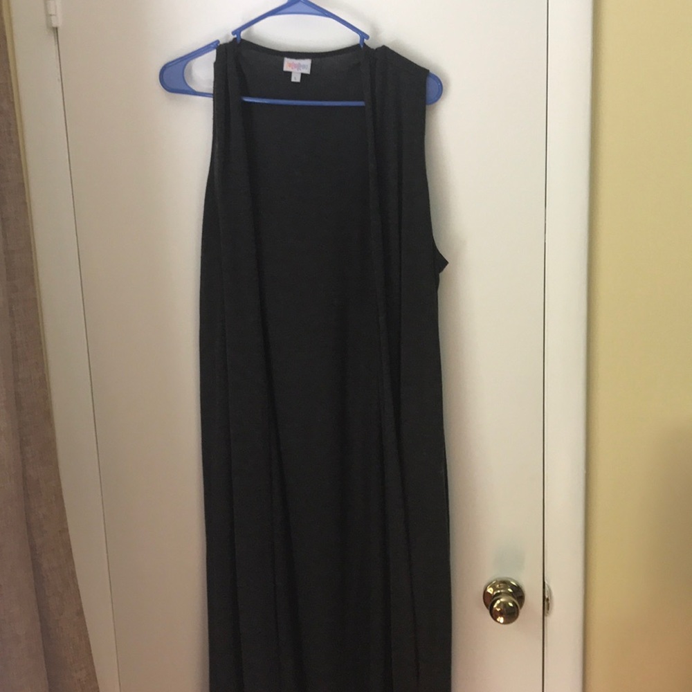 Dark grey lularoe joy cardigan EUC